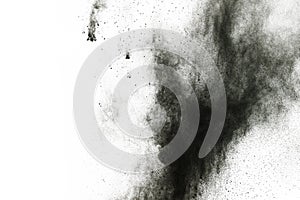 White powder explosion on white backgroundabstract powder splatted on white background.