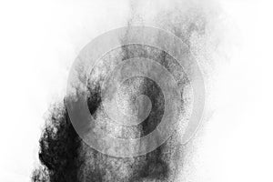 White powder explosion on white backgroundabstract powder splatted on white background.