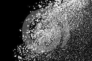 white powder explosion on black background for graphic