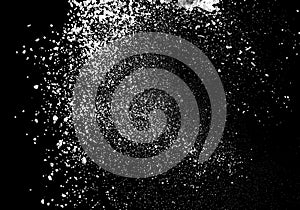 white powder explosion on black background for graphic