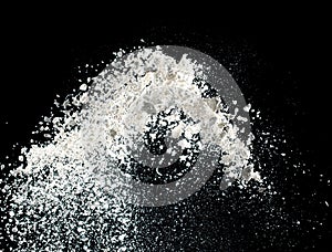 white powder explosion on black background for graphic