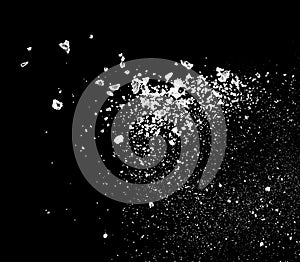 white powder explosion on black background for graphic