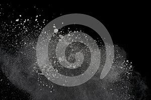 Colored powder explosion. Colored dust splatted.