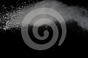 Colored powder explosion. Colored dust splatted.