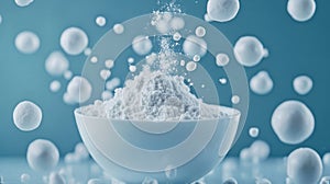 White Powder of Methylsulfonylmethane in a Ceramic Bowl photo