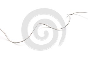 White power cable socket isolated on white background