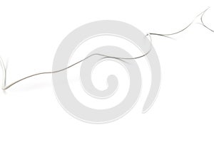 White power cable socket isolated on white background