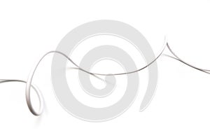 White power cable socket isolated on white background