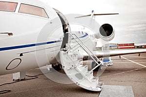 White private business jet (aircraft) photo