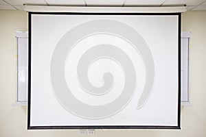 White projector screen