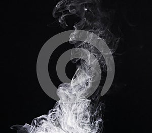 White puff of smoke, vapor and mist isolated on png or transparent background, incense or fire burning. Steam, misty and