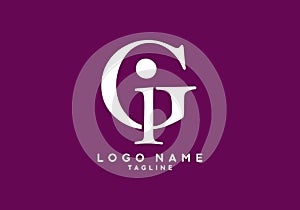 White purple GI initial letter logo