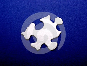 White Puzzle Piece on Blue