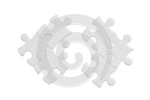 White puzzle pieces isolated with clipping path