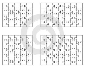 white puzzle, separate pieces