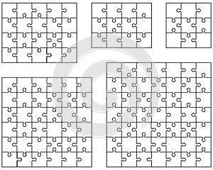 white puzzles, separate pieces