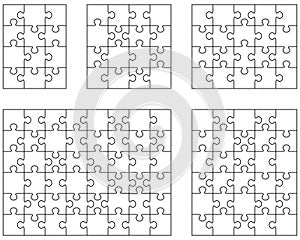 white puzzles, separate pieces