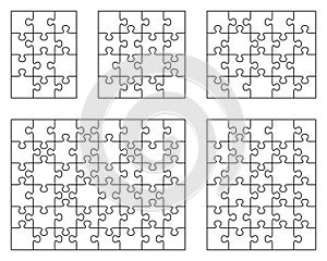 white puzzles, separate pieces