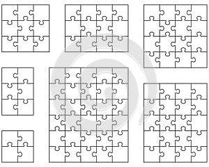 white puzzles, separate pieces