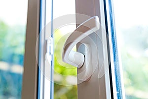 White PVC sliding door and double glass