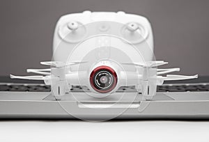 White Quadrocopter studio quality light Drone