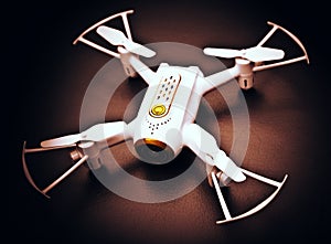 White Quadrocopter studio quality light Drone