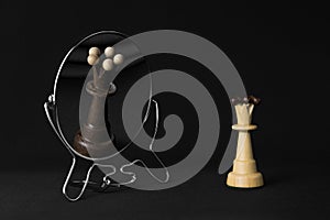 White queen sees black queen