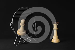 White queen sees a white pawn