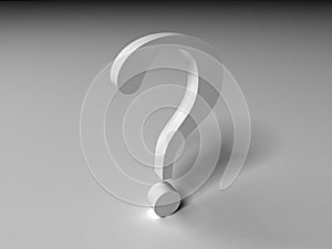 White question mark