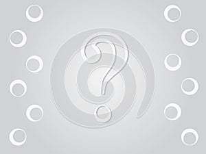 A white question mark sign for query on gray background vector illustration