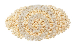 White quinoa seeds isolated on white background with clipping path and full depth of field.