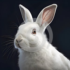 White Rabbit on a black background.