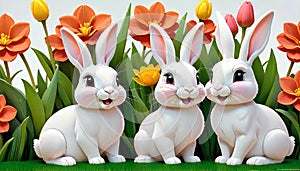 White rabbit flower garden blossom minimalism color