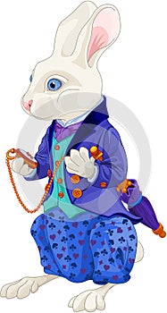 White Rabbit Holds Watch