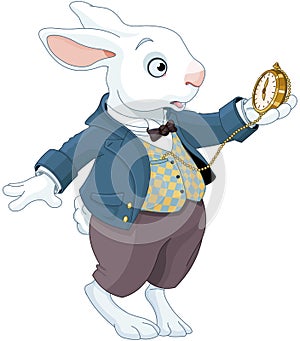 White Rabbit Holds Watch