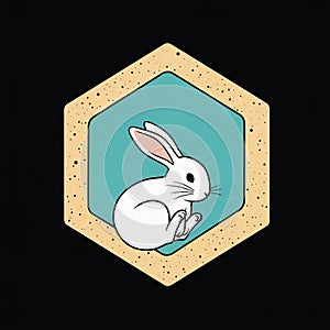 A white rabbit with pink ears