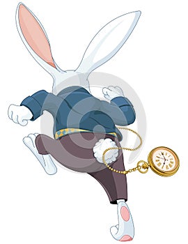 White Rabbit Running Away