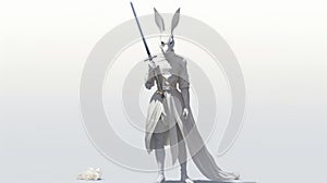 White Rabbit: A Stylish 3d Character With A Wolflike Sword