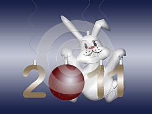 White rabbit symbol east chinese new 2011 year