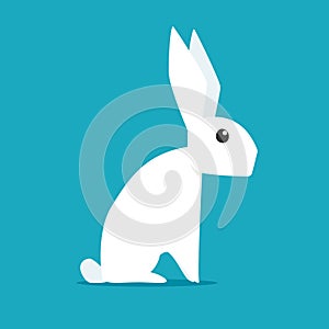 White rabbit vector