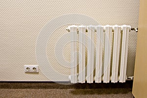 White radiator on the wall