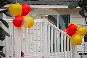 white railing on the veranda