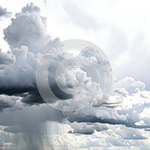 White and rain clouds isolated on white background photo