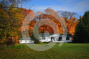 White Ranch Home, Fall Country Colors