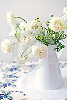 White Ranunculus flower