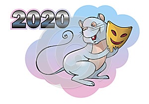 White rat, symbol of the year