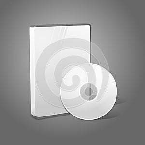 White realistic isolated DVD, CD, Blue-Ray case