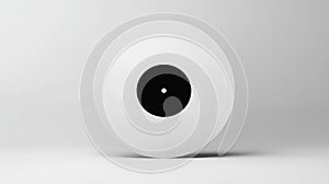 White record with a black hole in the middle. AI generated
