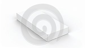 White rectangular blank package box mockup isolated on a white background