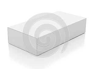 White rectangular box isolated on white background